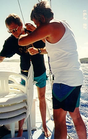 Ken and Art pull in a Great Barracuda