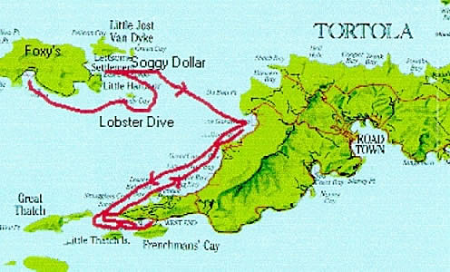 Map of our sailing route for day 3