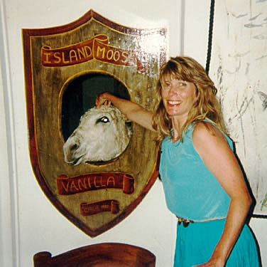 Darla scratching the island Moose's head