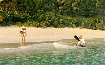 Darla and Daisy ashore, Ken trying to get there