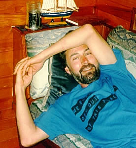 Mike resting in main cabin