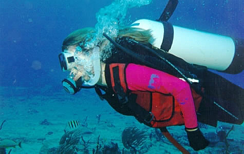 Darla fighting a strong current