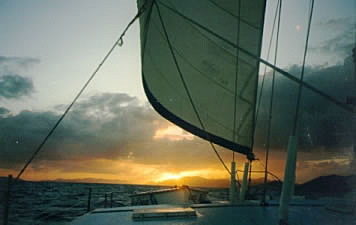 Sunset under sail