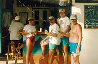 Anne, Jim, Ken and Art at the Soggy Dollar Bar