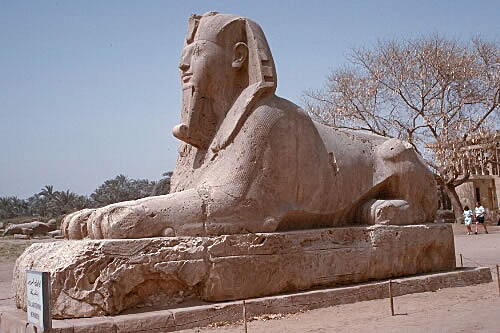 An alabaster sphinx at Memphis
