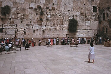 View of the female side of the Western Wall