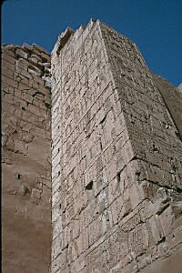 Intricately carved pylon at Karnak