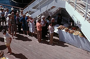 The buffet line aboard the Atlas