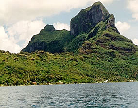 Different views of Bora Bora's mountains