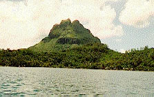 Different views of Bora Bora's mountains