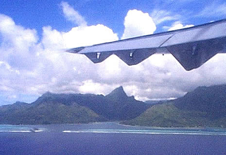 View of Moorea taken while landing