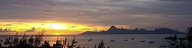 Sunset over the island of Moorea