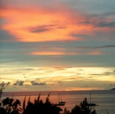 Sunset reflections in the clouds