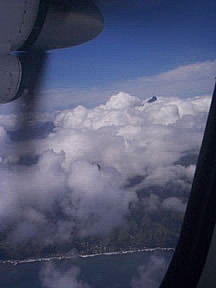 Hillside on Tahiti while landing